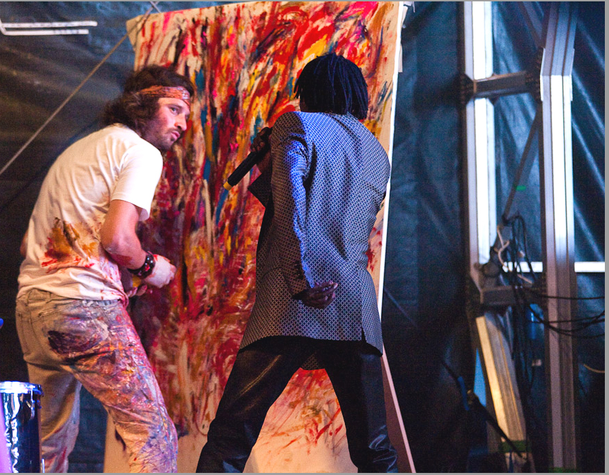 KILFORD PAINTING LIVE WITH BAABA MAAL - picture credit Guy Levy